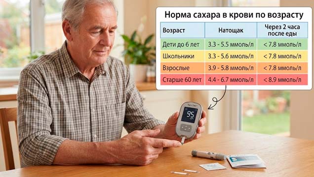 Норма сахара в крови по возрасту
